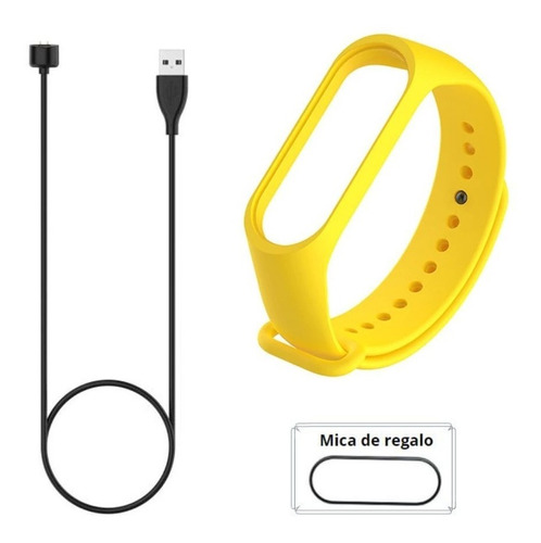 Cable Cargador Para Xiaomi Mi Band 5 Y 6 + Correa Lisa 