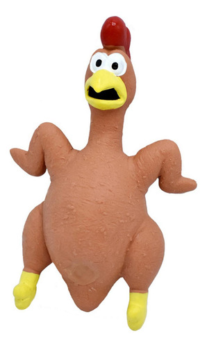 Pollo De Goma Con Sonido, Novedad, Divertido Juego Marrón
