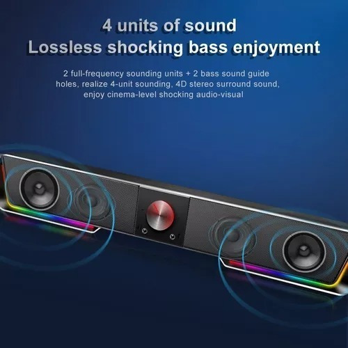 Caixa De Som Soundbar Redragon Darknets Gs570 Rgb Cor Preto Preto