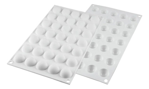 Molde De Silicona Micro Dome 5 Silikomart Color Blanco