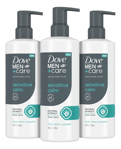 Dove Men+care Advanced Care Face + Body Cleanser Sensitive .
