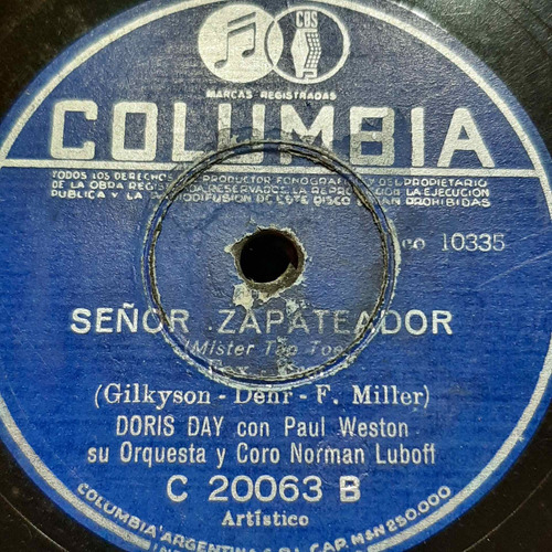 Pasta Doris Day Johnnie Ray Orq Weston Columbia C224