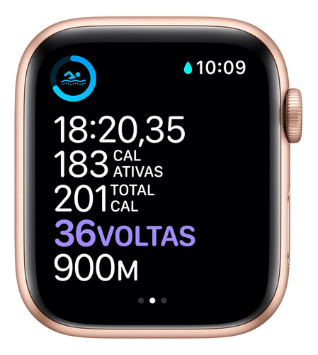 Imagem 4 de 8 de Apple Watch Series 6 (GPS) - Caixa de alumínio dourado de 44 mm - Pulseira esportiva rosa-areia