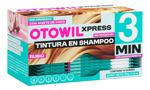 Otowil Xpress Tintura En Shampoo 3 Min Color Rubio X10