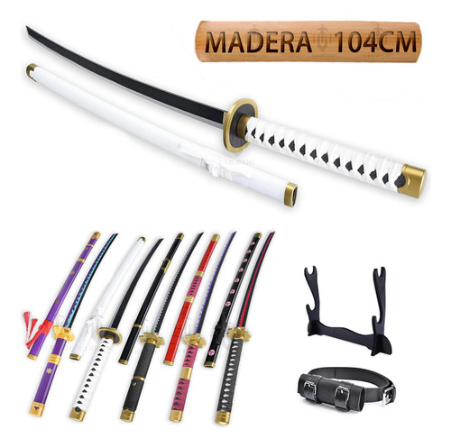 Kit 104cm Zoro Katana De Madera Espadas Colección Color A - Wado Ichimonji
