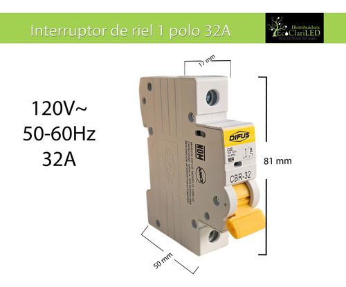 Centro De Carga Riel Din 2 Polos Compacto + Pastillas 32a Gris