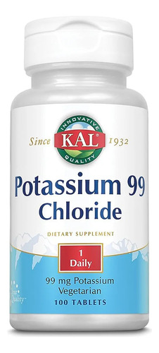 Kal Potasio Chloride 99mg 100 Tabletas 