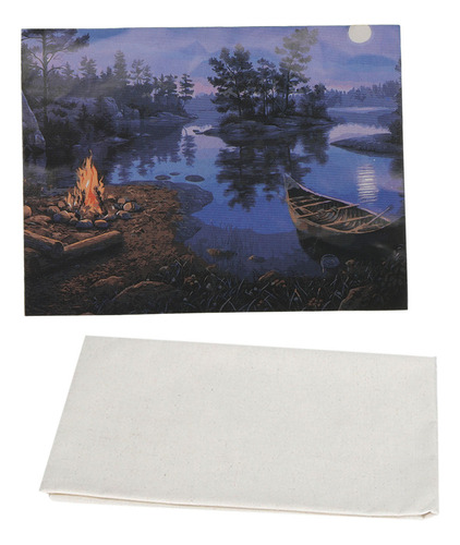 Pinta Por Números, Luz De Luna, Noche, Lago Tranquilo, Práct