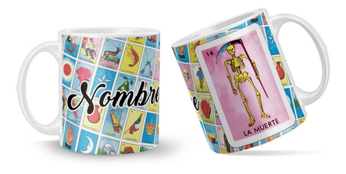 Taza Lotería Mexicana Con Nombre Personalizado Varios Diseño