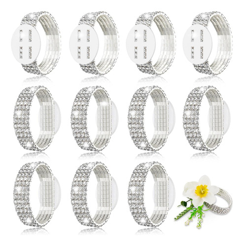 12 Pack Pulsera De Corsage Pulsera De Corsage De Rhines...