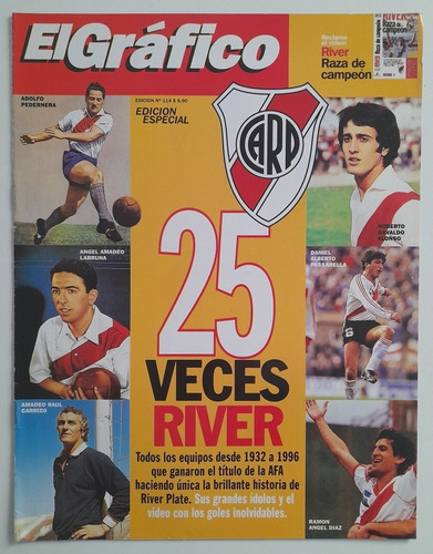 Revista El Grafico N° 114 - River 25 Veces Campeon 1996 Fs