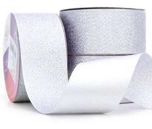 Fita De Cetim Lurex Cor Prata Nº9 Sinimbu / Cinderela 38mm