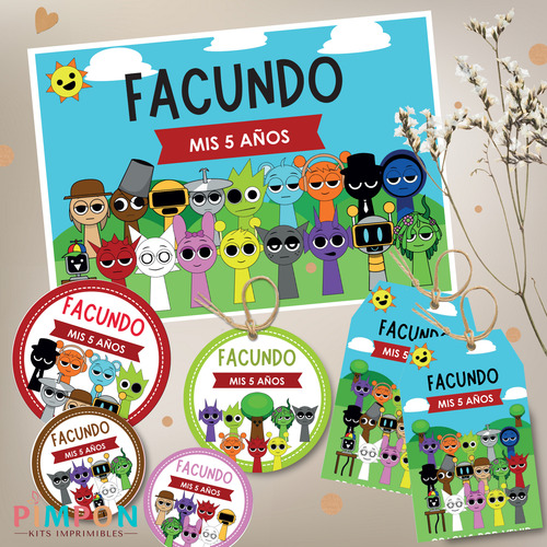 Kit Imprimible Sprunkis - Textos Editables