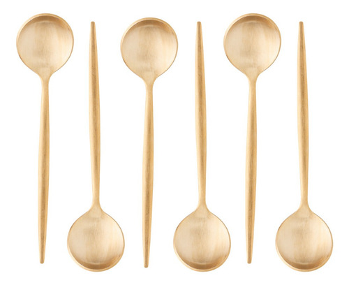 Juego de 6 cucharas de postre Opera Gold de acero inoxidable de 13 quilates