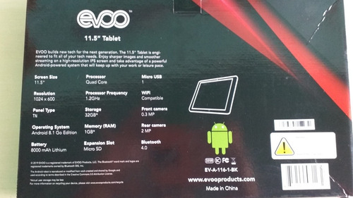 Tablet Evoo 1gb Ram 32gb Espacio