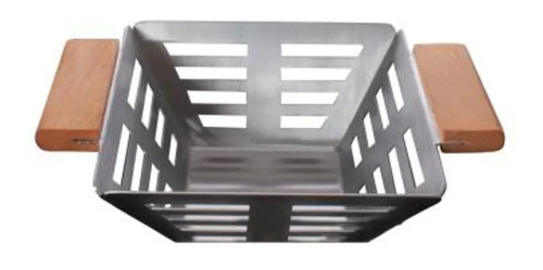 Centro Mesa Multiuso Frutero Acero Inox Madera Huevera Cesta