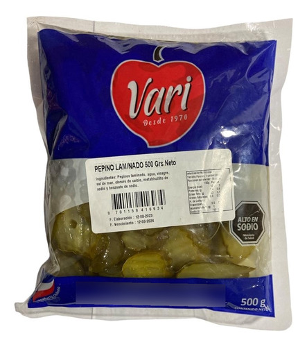 Pepino Laminado 500g Vari - Lireke