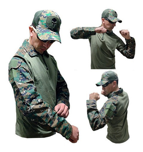 Combat Shirt Polera Militar  Algodón & Ripstop kortes 