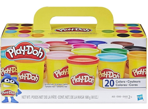 20 Botes Play-doh Masa Para Moldear Super Maletin De Colores