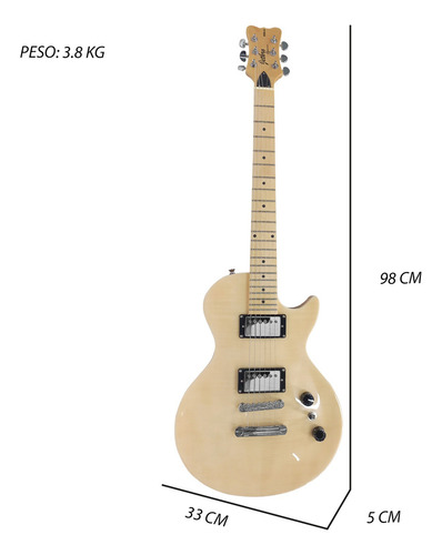 Guitarra Electrica Jethro Series By Steelpro 035lx Color NATURAL FLAME Material del diapasón Maple Orientación de la mano Diestro
