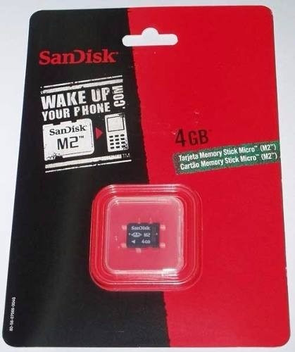 Cartão De Memoria Memory Stick Micro M2 4gb Sandisk Lacrado