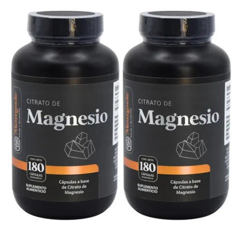 Kit 2 Citrato De Magnesio 180 Cápsulas | Magnesium Citrate Sin Sabor