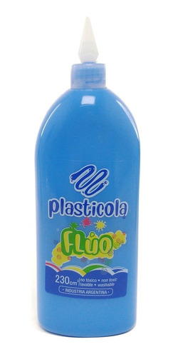 Plasticola Color Azul Fluo Adhesivo 230cc 2174 Canalejas