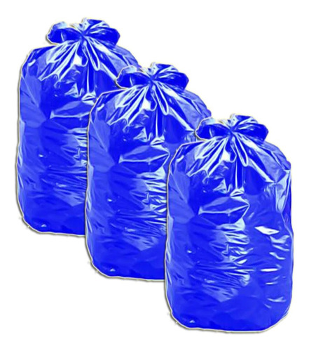 Saco De Lixo Azul 100l Pacote Com 100 Kit 3