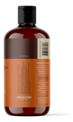 Kit Balm Para Barba E Shampoo Para Cabelo Coffee Don Alcides