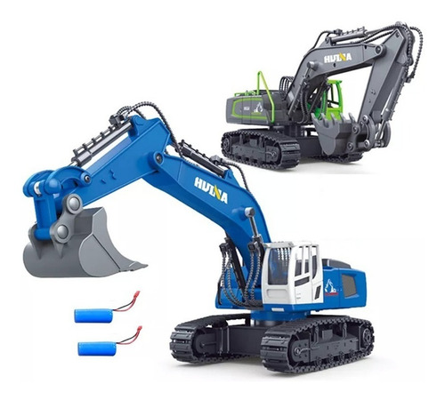 Excavadora A Control Remoto Rc Construcción Huina 1558 1:18 Color Azul