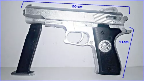 Pistola de balines de plástico de 20cm + 3 tipos de balas 