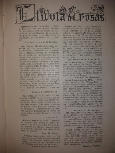 4 Revistas Carmelitas Descalzas 1940/2 Notas Eventos Persona (Usado)