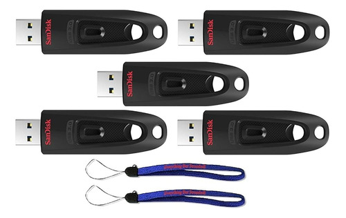 Sandisk Ultra Usb (paquete De 5) 3.0 64gb Cz48 Flash Drive D