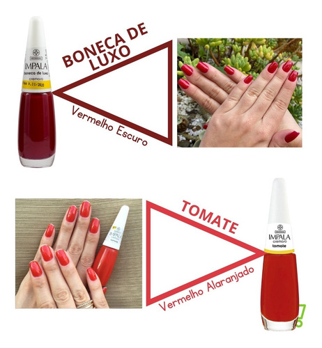 Impala Kit 6 Esmaltes Vermelho Classico Atacado Barato
