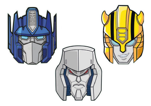 Máscaras Cumpleaños Transformers X 6 Cotillón Activarte