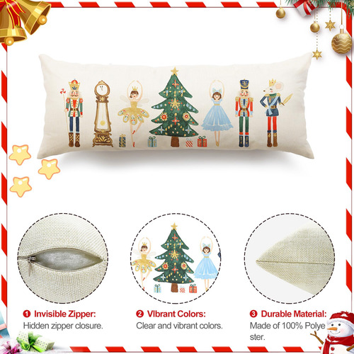 Funda De Cojín Merry Christmas, 14 X 36 Pulgadas, Decoración