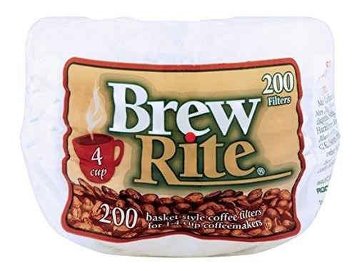 Brew Rite 4 Tazas De Cafe Con Filtros Desechables - 400 Ct