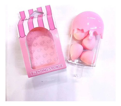 Set Mini Esponjas Beauty Blender Conejito Helado Huevera