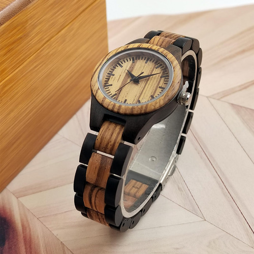 Mishikg Reloj De Madera Para Mujer, Ligero, Analógico, Hecho