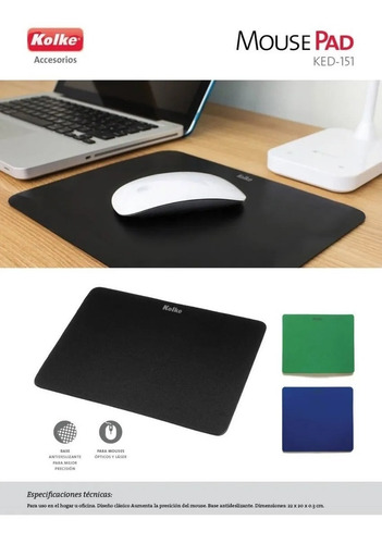 Imagen 2 de 2 de Mouse Pad Kolke Liso Tela Antideslizante 22 X 20 X 0.3cm