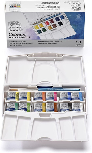 Acuarelas Cotman Winsor & Newton 14 Pastillas Paleta Desliza