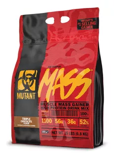 Suplemento en polvo Mutant Mass carbohidratos sabor triple chocolate en sachet de 6.8kg