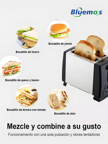 Tostador 2 Rebanadas De Pan Acero Inoxidable Bluemos Color Plateado 650w