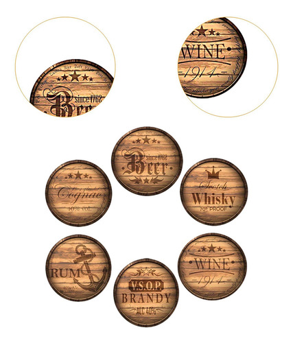 6 Posavasos De Madera Para Bebidas, Juego De Posavasos De