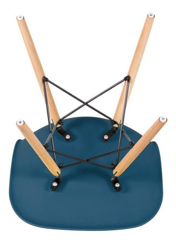 Kit Mesa Jantar Eames Retangular 120 X 80 Cm 4 Cadeiras Dsw Cor da tampa Mesa branco com cadeiras azul petróleo