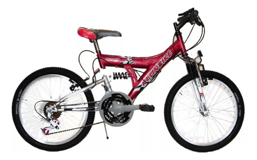 Bicicleta Mountain Bike Rodado 20 Kelinbike 18 Velocidades Doble Suspensión Frenos V/brake Con Pie De Apoyo Color Rojo
