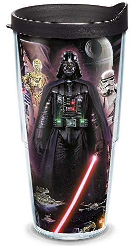 Star Wars Collage Tumbler With Wrap And Black Lid 24oz ...