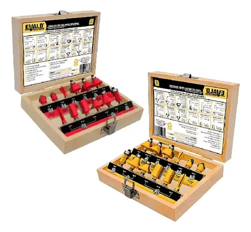 Kit Jogo Fresas Tupia para Madeira 12 Peças Haste 6 Mm Evald — R$ 72,19 em Mercado Livre, 52% OFF