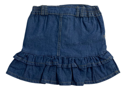 Pollera Jean Nena Bordada Mariposas Talle 8 Años Volados