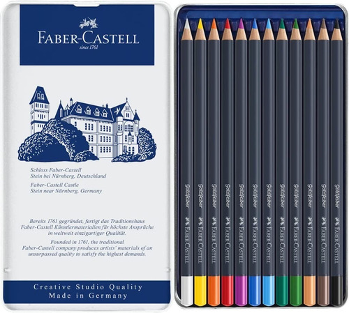 12 Colores Acuarelables Profesional Goldfaber Faber Castell